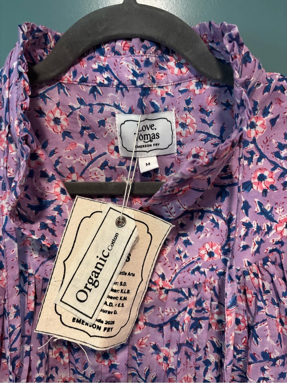 Emerson Fry - Emmaline Violet Wildflower Blouse -Medium- NWT - Picture 2 of 9